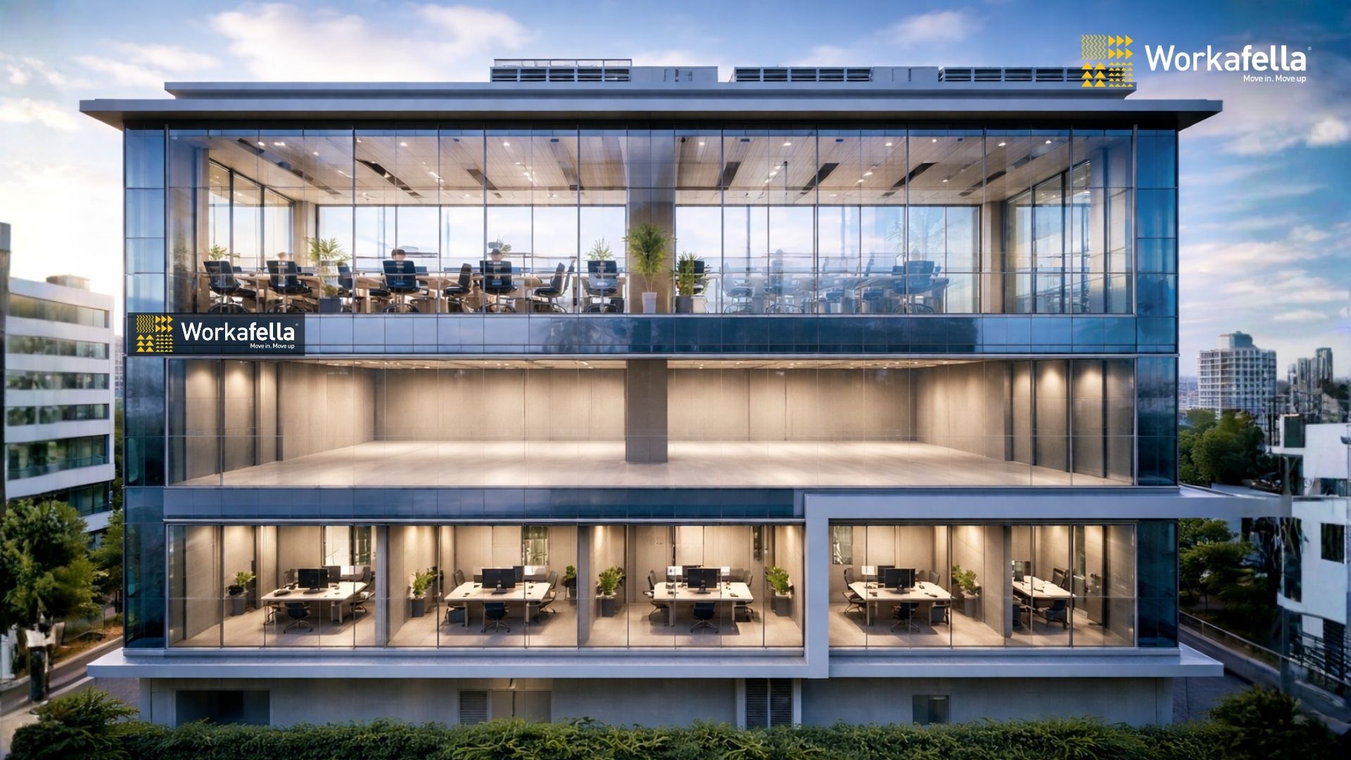 Premium coworking space at Workafella Cyber Crown in Hyderabad 